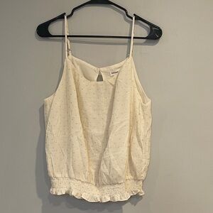 NWT Dance & Marvel Cream Smocked Camisole Tank Size Large